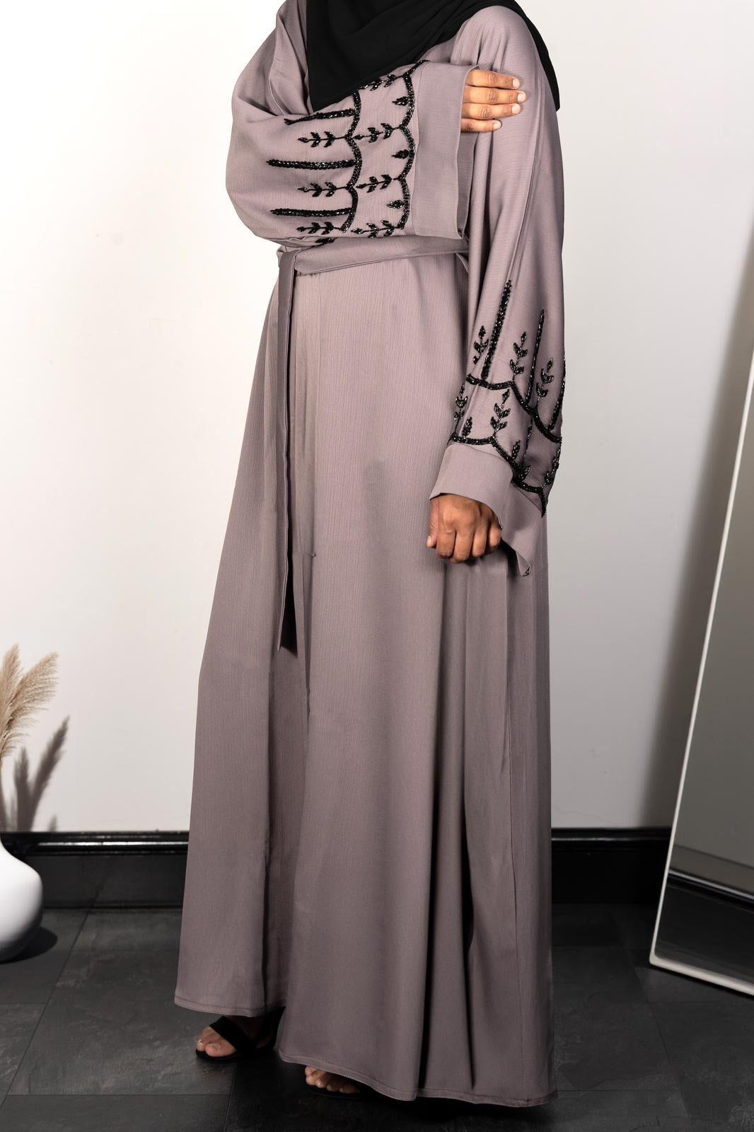 Open Abaya - Light Mauve