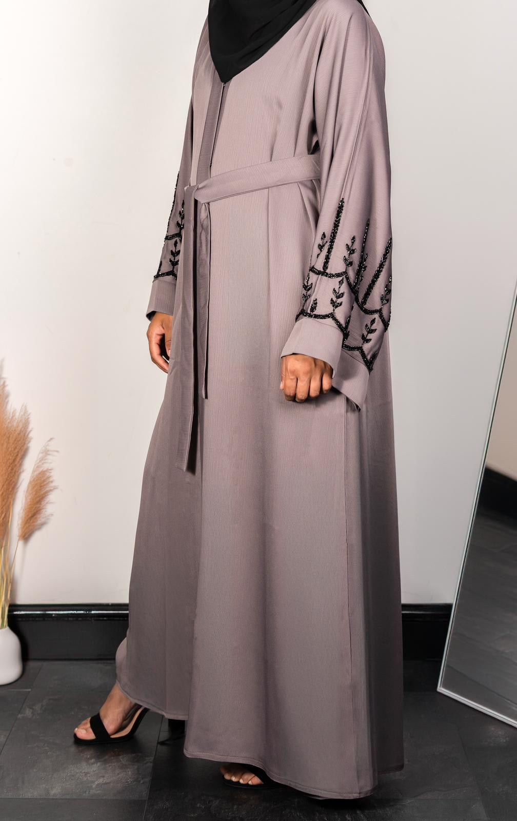 Open Abaya - Light Mauve