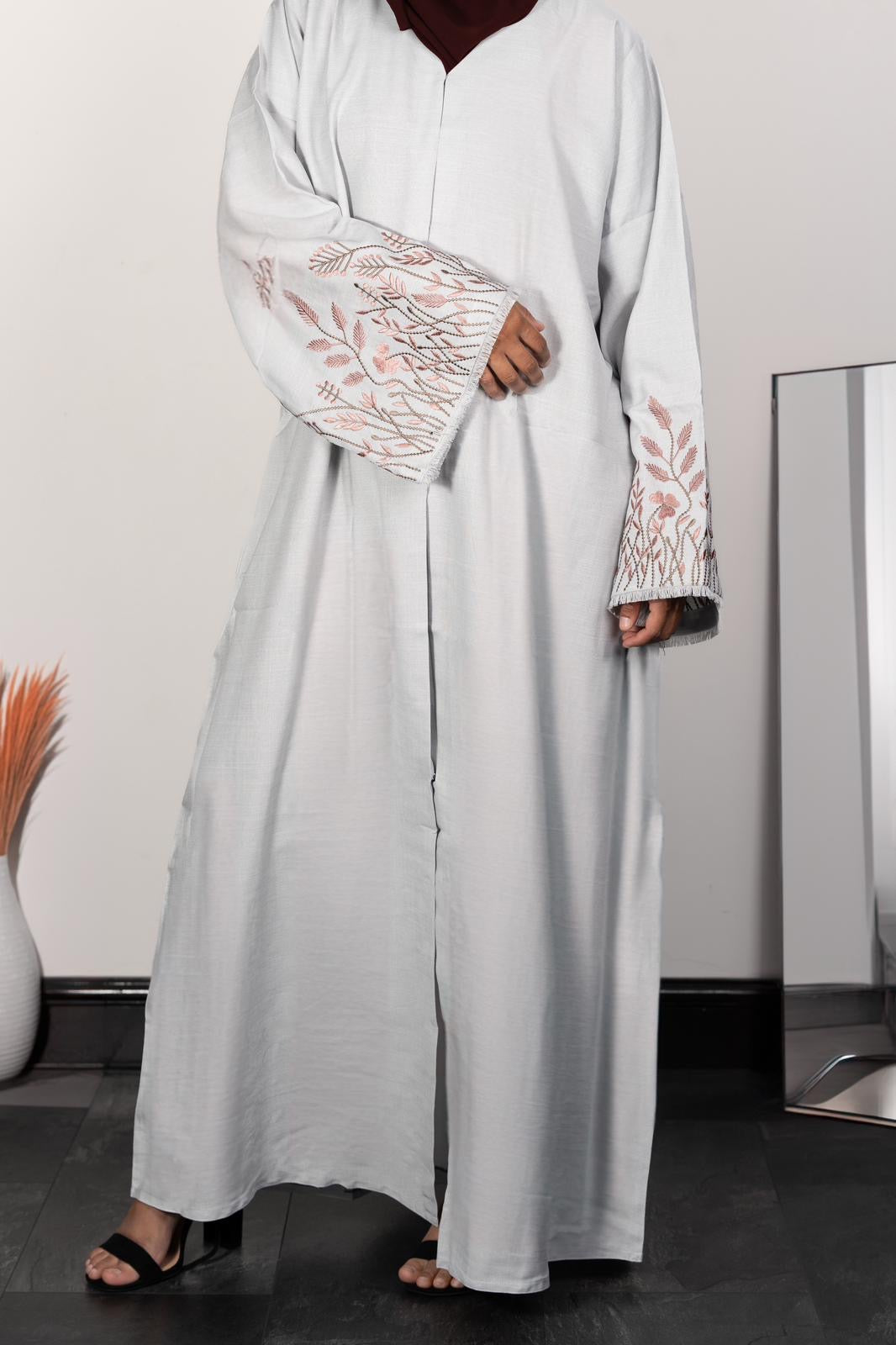 Open Abaya - Grey