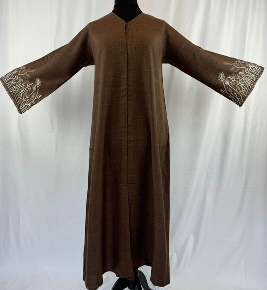 Open Abaya - Brown